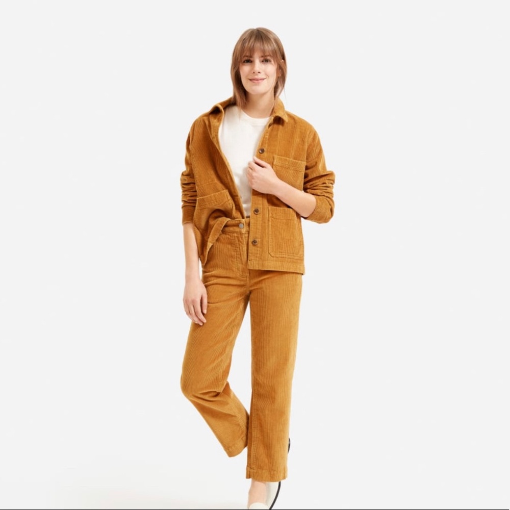 Everlane Corduroy Straight Leg Crop Golden Brown